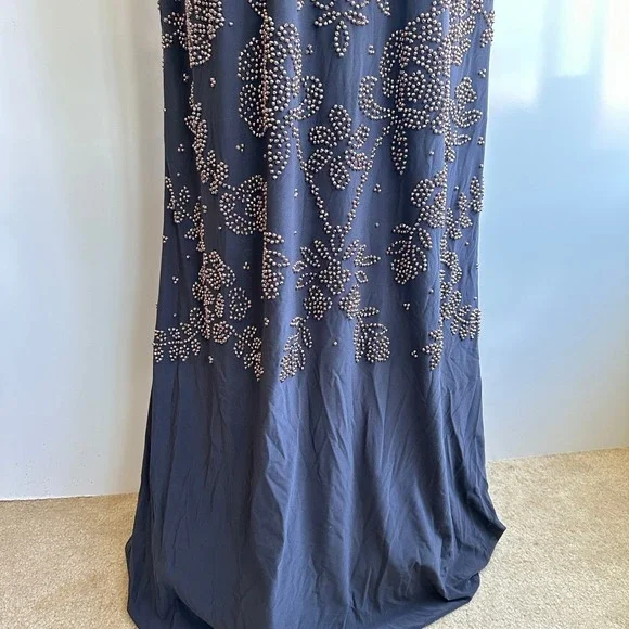 Betsy & Adam Beaded Gown Cognac Black Tie Formal MOTB Gala Old Money Elegant 14W - Picture 13 of 14